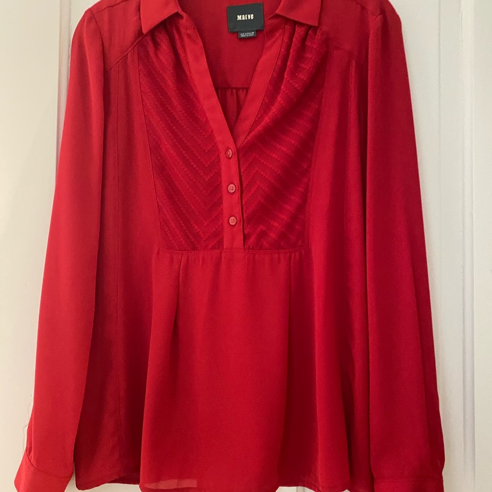 Anthropologie Maeve Size 4 Red Blouse